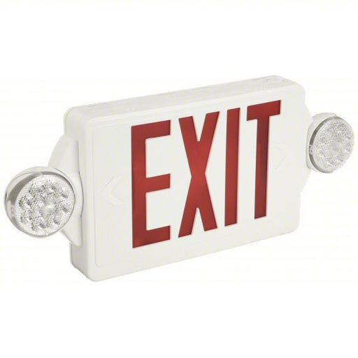 Lithonia LHQM LED R HO Exit Sign with Emergency Lights White, 2 Faces, Red, LED, Ceiling/End/Wall, Nickel Cadmium, Round - KVM Tools Inc.KV4ZDA7