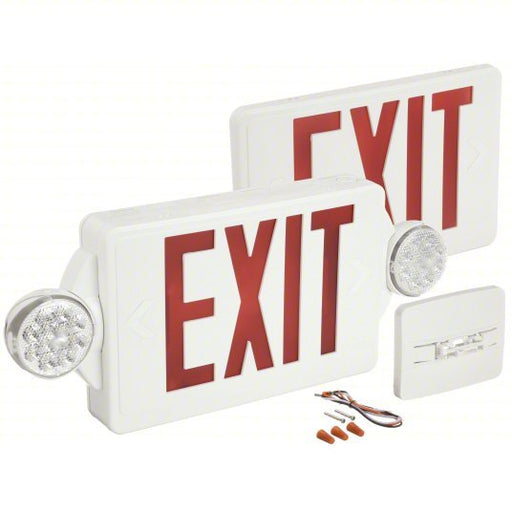 Lithonia LHQM LED R HO Exit Sign with Emergency Lights White, 2 Faces, Red, LED, Ceiling/End/Wall, Nickel Cadmium, Round - KVM Tools Inc.KV4ZDA7