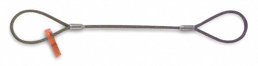Lift-All 12IEEX6 Wire Rope Sling, Eye and Eye Sling Sling, Steel, 1/2 in Rope Dia, IWRC, Uncoated, 6 x 19