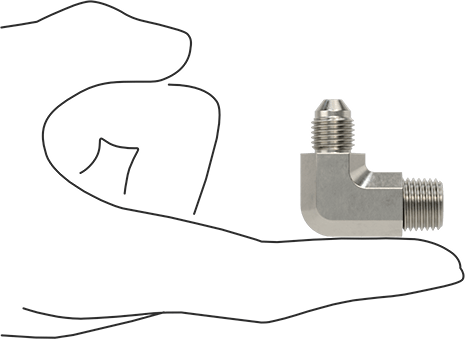 McMaster 50715K182 37 Degree Flared Fitting for Stainless Steel Tubing 90 Degree Adapter for 1/4" Tube OD x 1/4 NPT Male - KVM Tools Inc.KV50715K182