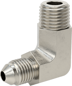 McMaster 50715K182 37 Degree Flared Fitting for Stainless Steel Tubing 90 Degree Adapter for 1/4" Tube OD x 1/4 NPT Male - KVM Tools Inc.KV50715K182