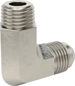 McMaster 50715K183 37 Degree Flared Fitting for Stainless Steel Tubing 90 Degree Adapter for 3/8" Tube OD x 1/4 NPT Male - KVM Tools Inc.KV50715K183