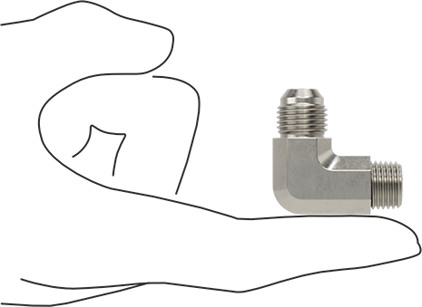 McMaster 50715K183 37 Degree Flared Fitting for Stainless Steel Tubing 90 Degree Adapter for 3/8" Tube OD x 1/4 NPT Male - KVM Tools Inc.KV50715K183