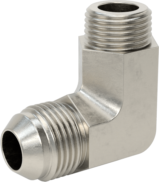 McMaster 50715K185 37 Degree Flared Fitting for Stainless Steel Tubing 90 Degree Adapter for 1/2" Tube OD x 3/8 NPT Male - KVM Tools Inc.KV50715K185