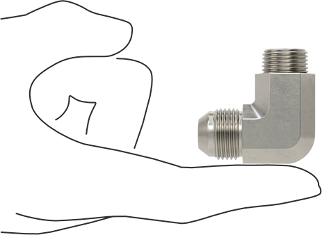 McMaster 50715K185 37 Degree Flared Fitting for Stainless Steel Tubing 90 Degree Adapter for 1/2" Tube OD x 3/8 NPT Male - KVM Tools Inc.KV50715K185