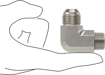 McMaster 50715K289 37 Degree Flared Fitting for Stainless Steel Tubing 90 Degree Adapter for 5/8" Tube OD x 1/2 NPT Male - KVM Tools Inc.KV50715K289