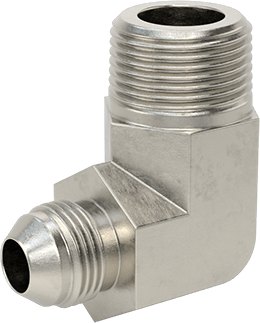 McMaster 50715K943 37 Degree Flared Fitting for Stainless Steel Tubing 90 Degree Adapter for 1/2" Tube OD x 3/4 NPT Male - KVM Tools Inc.KV50715K943