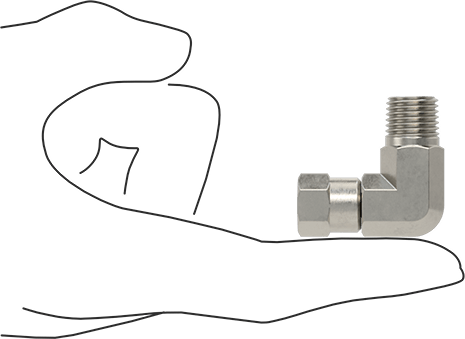 McMaster 50715K945 37 Degree Flared Fitting for Stainless Steel Tubing 90 Degree Swivel Adapter for 1/4" Tube OD x 1/4 NPT Male - KVM Tools Inc.KV50715K945