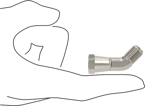 McMaster 50715K946 37 Degree Flared Fitting for Stainless Steel Tubing 45 Degree Elbow Adapter for 1/4" OD Tube x Female Tube - KVM Tools Inc.KV50715K946
