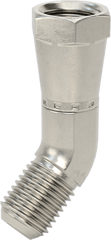 McMaster 50715K946 37 Degree Flared Fitting for Stainless Steel Tubing 45 Degree Elbow Adapter for 1/4" OD Tube x Female Tube - KVM Tools Inc.KV50715K946