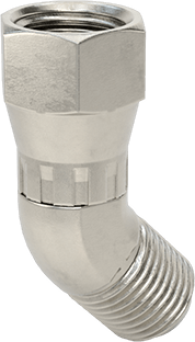 McMaster 50715K965 37 Degree Flared Fitting for Stainless Steel Tubing 45 Degree Elbow Adapter for 3/8" OD Tube x Female Tube - KVM Tools Inc.KV50715K965