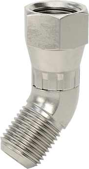 McMaster 50715K965 37 Degree Flared Fitting for Stainless Steel Tubing 45 Degree Elbow Adapter for 3/8" OD Tube x Female Tube - KVM Tools Inc.KV50715K965