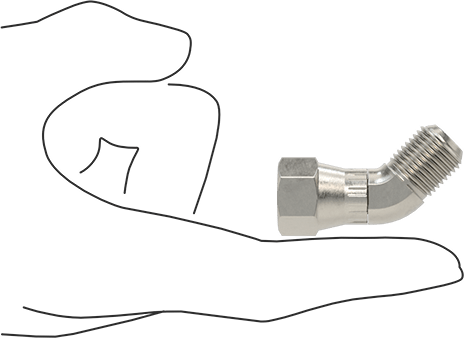 McMaster 50715K965 37 Degree Flared Fitting for Stainless Steel Tubing 45 Degree Elbow Adapter for 3/8" OD Tube x Female Tube - KVM Tools Inc.KV50715K965