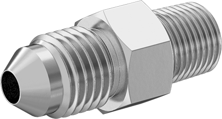 McMaster 50715K161 37 Degree Flared Fitting for Stainless Steel Tubing Straight Adapter for 1/4" Tube OD x 1/8 NPT Male - KVM Tools Inc.KV50715K161