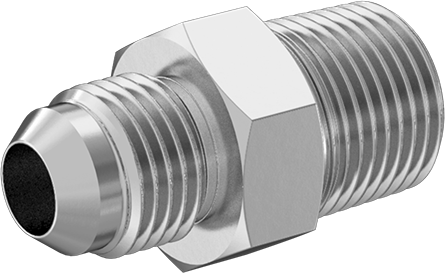 McMaster 50715K164 37 Degree Flared Fitting for Stainless Steel Tubing Straight Adapter for 3/8" Tube OD x 3/8 NPT Male - KVM Tools Inc.KV50715K164