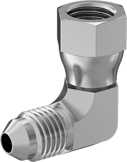 McMaster 50715K532 37 Degree Flared Fitting for Stainless Steel Tubing 90 Degree Swivel Adapter for 1/4" OD Tube x Female Tube - KVM Tools Inc.KV50715K532
