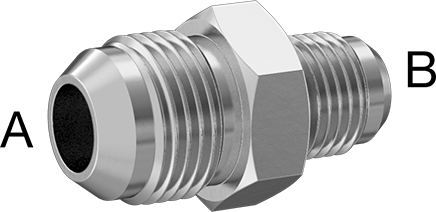 McMaster 50715K573 37 Degree Flared Fitting for Stainless Steel Tubing Straight Reducer for 1/2" Tube OD x 3/8" Tube OD - KVM Tools Inc.KV50715K573