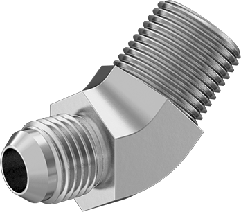 McMaster 50715K647 37 Degree Flared Fitting for Stainless Steel Tubing 45 Degree Adapter for 3/8" Tube OD x 3/8 NPT Male - KVM Tools Inc.KV50715K647