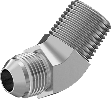 McMaster 50715K651 37 Degree Flared Fitting for Stainless Steel Tubing 45 Degree Adapter for 1/2" Tube OD x 1/2 NPT Male - KVM Tools Inc.KV50715K651