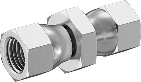 McMaster 50715K689 37 Degree Flared Fitting for Stainless Steel Tubing Straight Connector with Swivel, for 1/4" Tube OD - KVM Tools Inc.KV50715K689