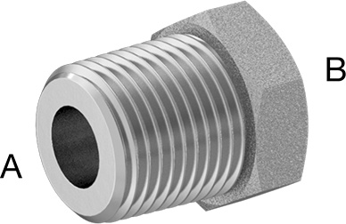 McMaster 50925K341 Compact Extreme - Pressure Steel Pipe Fitting Bushing Adapter, 1/4 NPTF Male x 1/8 NPTF Female - KVM Tools Inc.KV50925K341