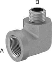 McMaster 50925K517 Compact Extreme - Pressure Steel Pipe Fitting 90 Degree Reducing Adapter, 3/4 Female x 1/2 Male NPTF - KVM Tools Inc.KV50925K517