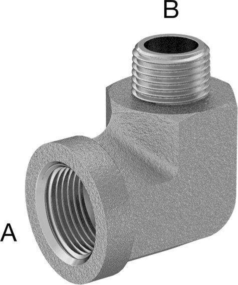 McMaster 50925K517 Compact Extreme - Pressure Steel Pipe Fitting 90 Degree Reducing Adapter, 3/4 Female x 1/2 Male NPTF - KVM Tools Inc.KV50925K517