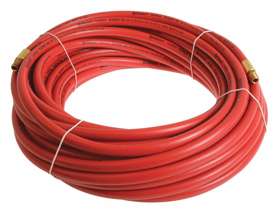 Continental PLR05030-50-11 Air Hose, 1/2 in Hose Inside Dia., Red, 1/2 in MNPT x 1/2 in MNPT, 50 ft Hose Lg