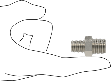 McMaster 51205K133 Extreme - Pressure 316 Stainless Steel Pipe Fitting Straight Reducer with Hex Body, 3/8 x 1/4 NPTF Male - KVM Tools Inc.KV51205K133