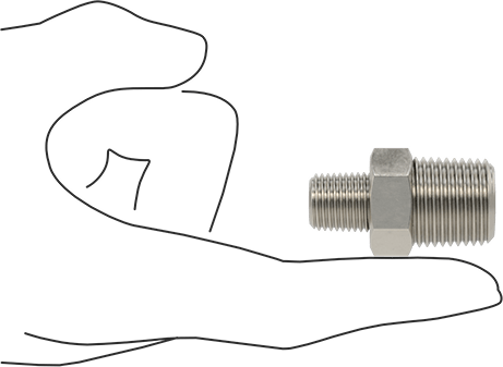 McMaster 51205K139 Extreme - Pressure 316 Stainless Steel Pipe Fitting Straight Reducer with Hex Body, 1/2 x 1/4 NPTF Male - KVM Tools Inc.KV51205K139