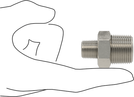 McMaster 51205K143 Extreme - Pressure 316 Stainless Steel Pipe Fitting Straight Reducer with Hex Body, 3/4 x 3/8 NPTF Male - KVM Tools Inc.KV51205K143