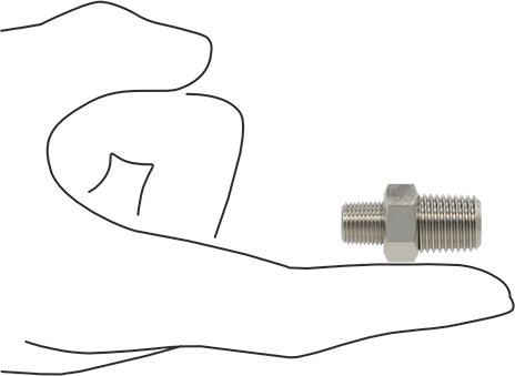 McMaster 51205K191 Extreme - Pressure 316 Stainless Steel Pipe Fitting Straight Reducer with Hex Body, 1/4 x 1/8 NPTF Male - KVM Tools Inc.KV51205K191