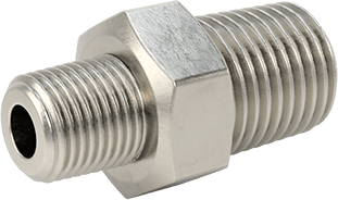 McMaster 51205K191 Extreme - Pressure 316 Stainless Steel Pipe Fitting Straight Reducer with Hex Body, 1/4 x 1/8 NPTF Male - KVM Tools Inc.KV51205K191
