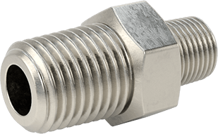 McMaster 51205K191 Extreme - Pressure 316 Stainless Steel Pipe Fitting Straight Reducer with Hex Body, 1/4 x 1/8 NPTF Male - KVM Tools Inc.KV51205K191