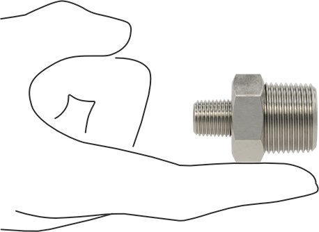 McMaster 51205K201 Extreme - Pressure 316 Stainless Steel Pipe Fitting Straight Reducer with Hex Body, 3/4 x 1/4 NPTF Male - KVM Tools Inc.KV51205K201