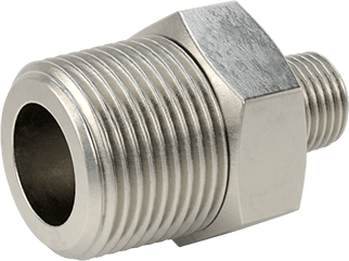 McMaster 51205K201 Extreme - Pressure 316 Stainless Steel Pipe Fitting Straight Reducer with Hex Body, 3/4 x 1/4 NPTF Male - KVM Tools Inc.KV51205K201