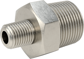 McMaster 51205K201 Extreme - Pressure 316 Stainless Steel Pipe Fitting Straight Reducer with Hex Body, 3/4 x 1/4 NPTF Male - KVM Tools Inc.KV51205K201