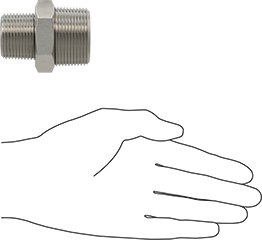 McMaster 51205K206 Extreme - Pressure 316 Stainless Steel Pipe Fitting Straight Reducer with Hex Body, 1 - 1/4 x 1 NPTF Male - KVM Tools Inc.KV51205K206