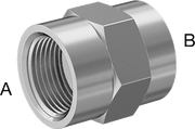 McMaster 51205K232 Extreme - Pressure 316 Stainless Steel Pipe Fitting Straight Reducer with Hex Body, 1 x 1/2 NPTF Female - KVM Tools Inc.KV51205K232
