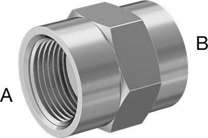 McMaster 51205K232 Extreme - Pressure 316 Stainless Steel Pipe Fitting Straight Reducer with Hex Body, 1 x 1/2 NPTF Female - KVM Tools Inc.KV51205K232