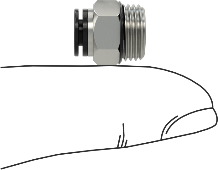 McMaster 51235K221 Universal-Thread Push-to-Connect Tube Fitting, Straight Adapter, for 3 mm Tube OD × 1/8 Male Pipe Size