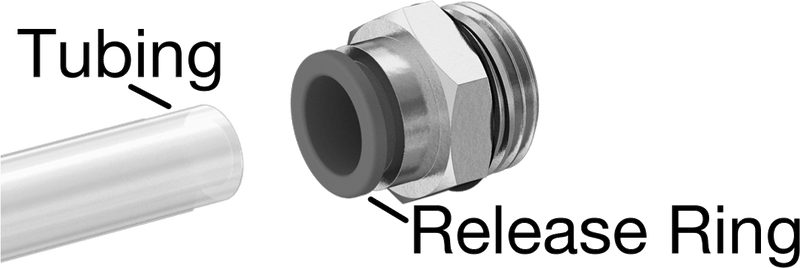 McMaster 5787K14 Push-to-Connect Tube Fitting for Air and Water, Static Dissipative, Straight Adapter, 4 mm Tube OD × 1/8 Male Universal Thread