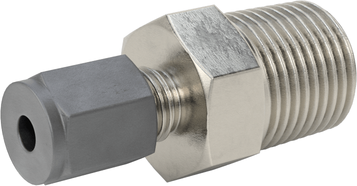 McMaster 52245K261 Compression Fitting for SS Tubing, 316 SS Straight Adapter, for 1/4" Tube OD × 1/2 NPT Male, 5000 psi