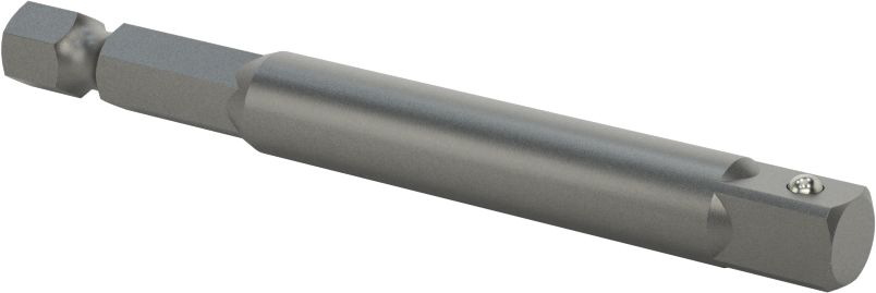 McMaster 52735A25 Square Drive Adapter for Power Tools, 1/4" Hex Shank to 1/4" Square Drive, 3" Long
