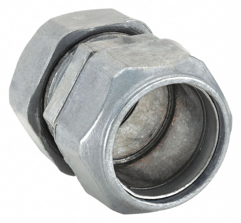 Raco 2823 Compression Conduit Coupling, Zinc, 3/4 in Trade Size, 1 25/32 in Overall Lg, Gray