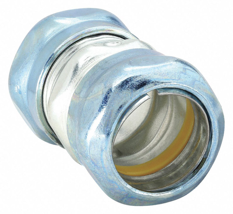 Raco 2924RT Compression Conduit Coupling, Steel, 1 in Trade Size, 2 5/16 in Overall Lg, Blue/Gray, Rain Tight