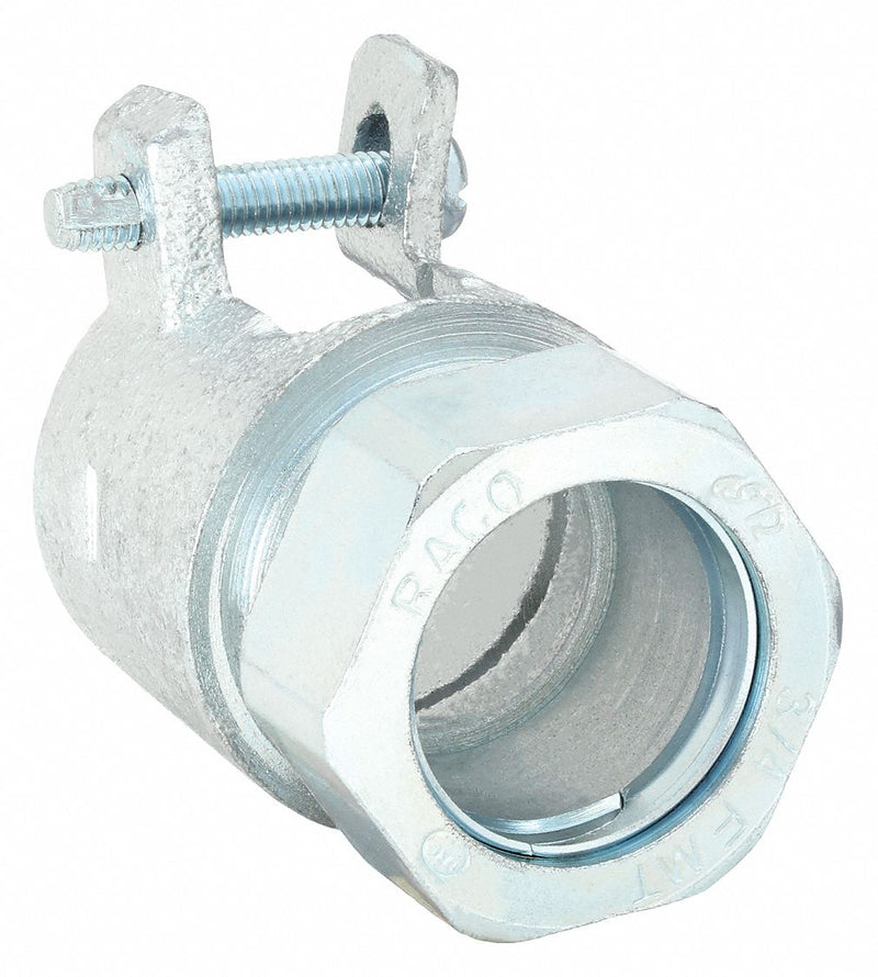 Raco 1943 Combination Conduit Coupling, Iron, 3/4 in Trade Size, 1 13/16 in Overall Lg, Gray