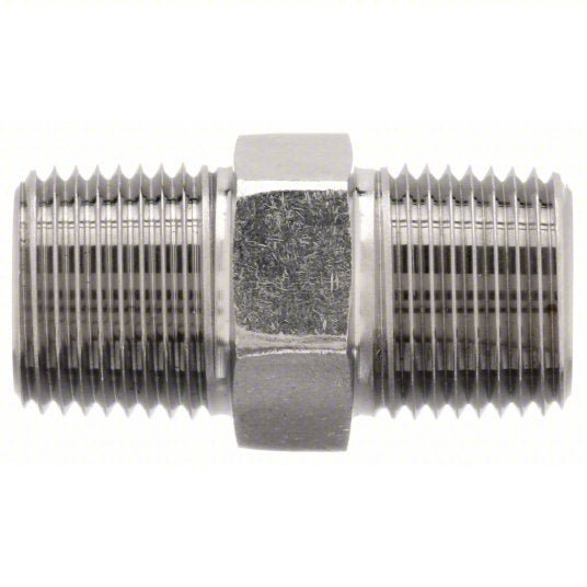 Parker 3/4 FF - SS Hydraulic Hose Adapter 3/4 in x 3/4 in Fitting Size, Male x Male, NPTF x NPTF, Rigid, Straight - KVM Tools Inc.KV52JF63