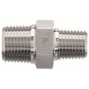 Parker 1/2 X 3/8 FF - SS Hydraulic Hose Adapter 1/2 in x 3/8 in Fitting Size, Male x Male, NPTF x NPTF, Rigid, Straight - KVM Tools Inc.KV52JF71
