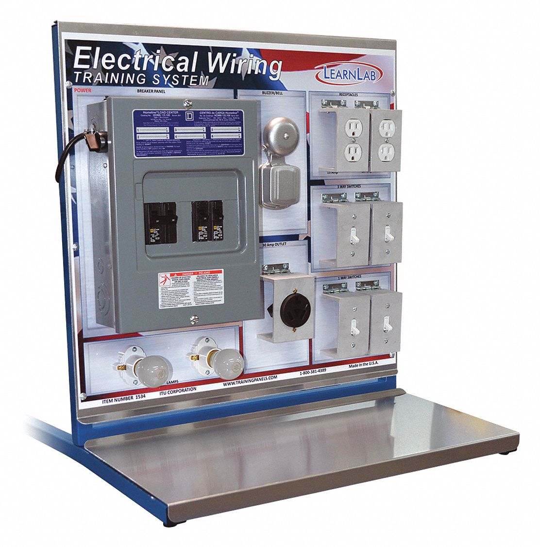 Learnlab Electrical Learnlab 722301511534 Electrical Wiring Training System, 24 in x 24 in ...